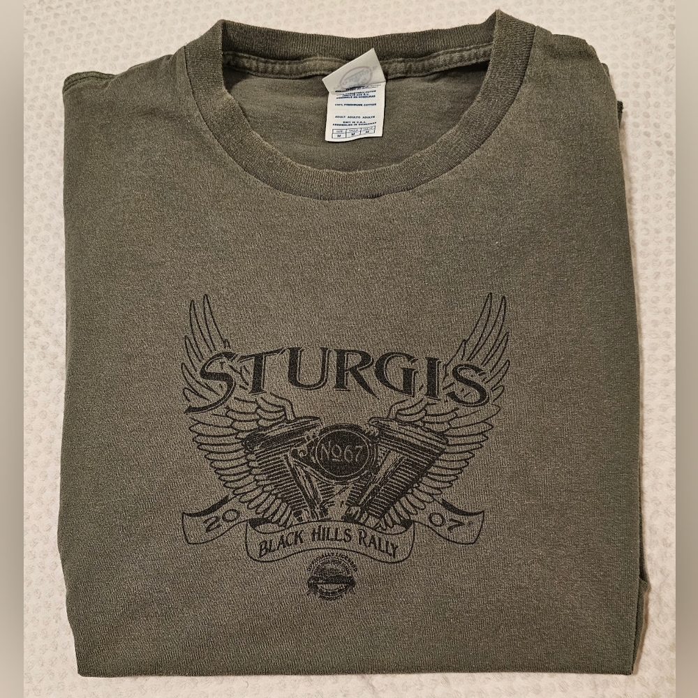 Sturgis Biker T-Shirt in M Greenish brown.